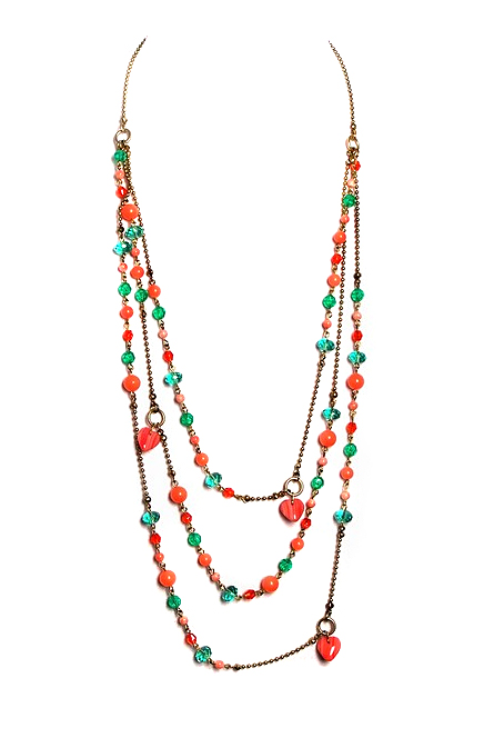 oranžový náhrdelník H324-13