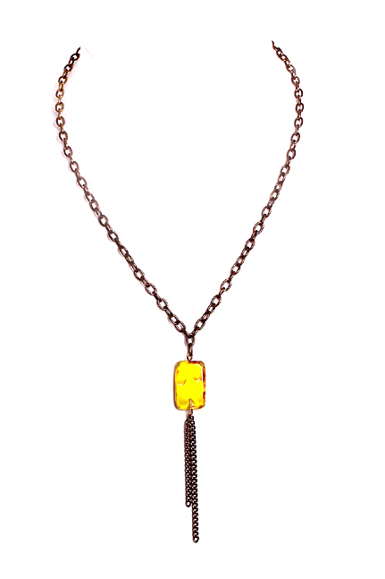 žlutý náhrdelník H923-14