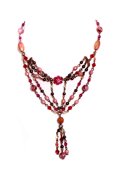 růžový náhrdelník H41-24