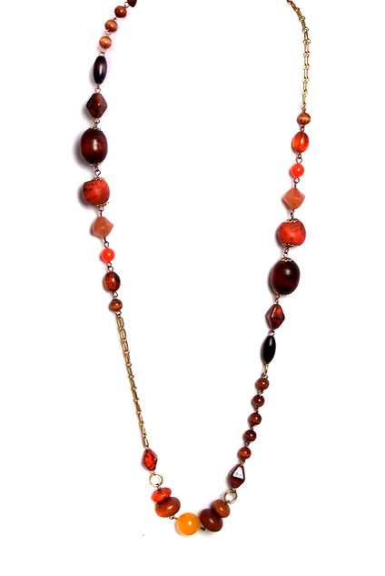 oranžový náhrdelník H324-25