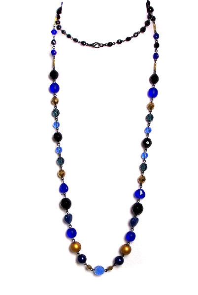 modrý náhrdelník  3H33-33