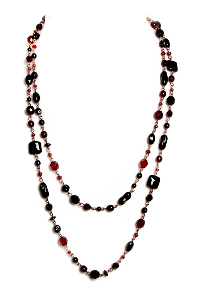červený náhrdelník MH389-27