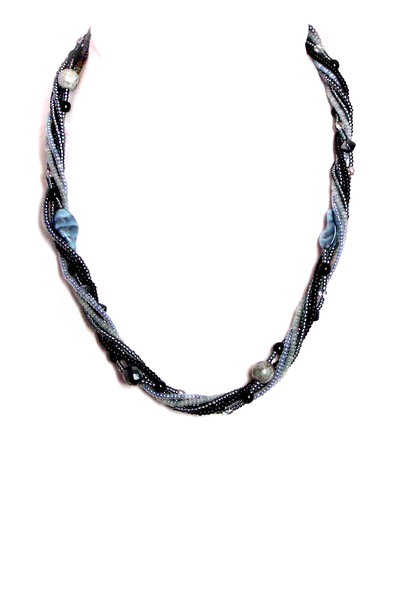 šedý náhrdelník H97-16