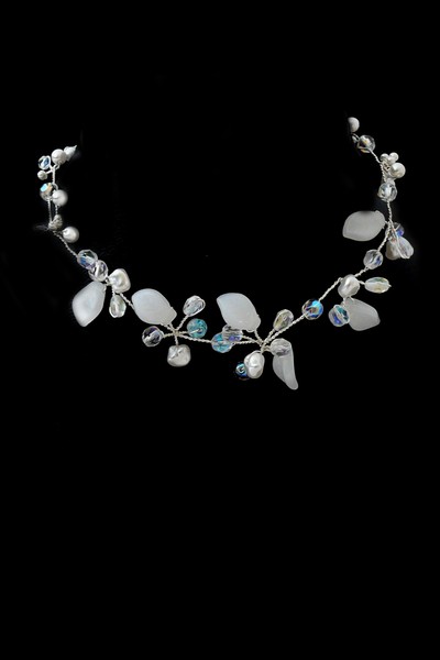 svatební bižuterie - bílý náhrdelník DH22-5