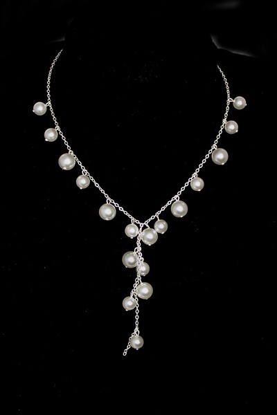 svatební bižuterie - bílý náhrdelník H810-51V