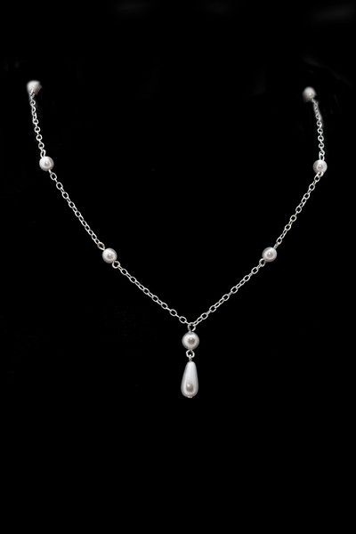 svatební bižuterie - bílý náhrdelník DH10-11V