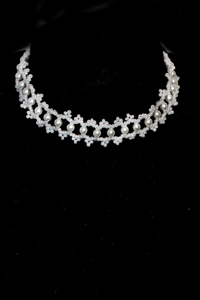 svatební bižuterie - bílý náhrdelník H810-92V