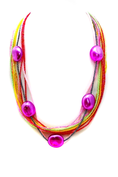 růžový náhrdelník H81L-60