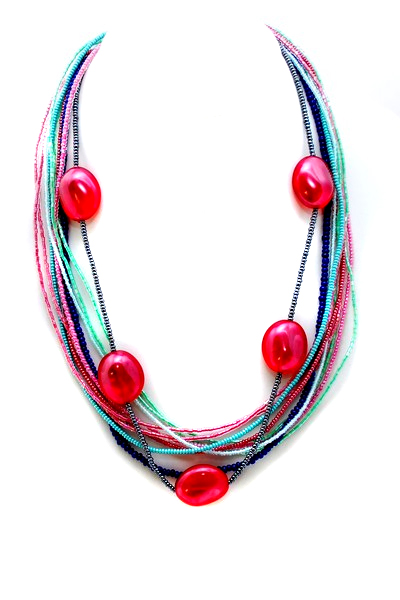 červený náhrdelník H89L-60