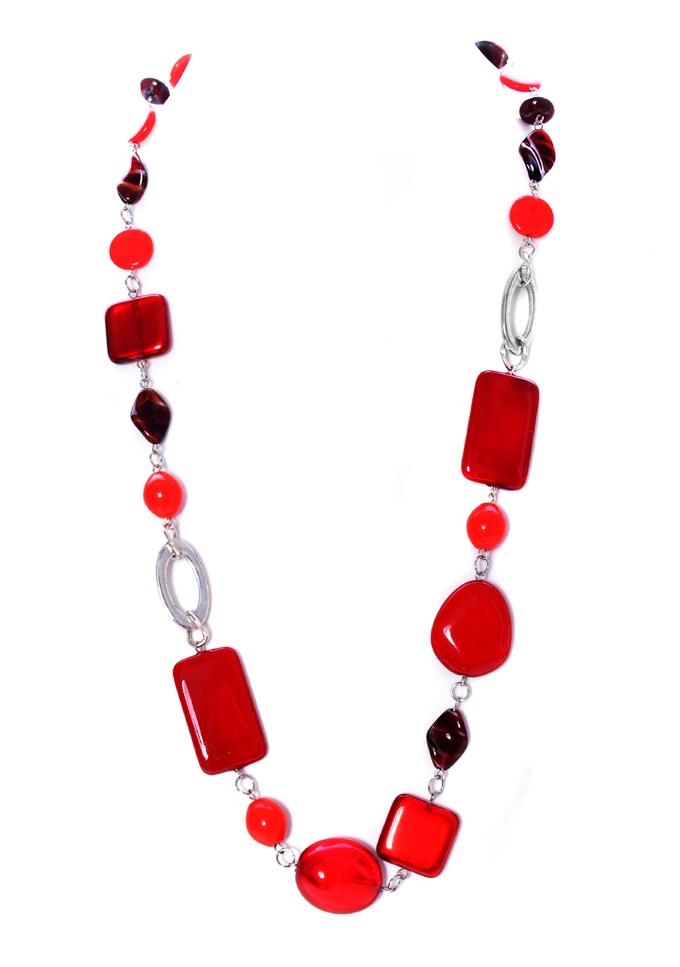 Červený náhrdelník 2H99-115T