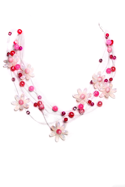 růžový náhrdelník 2H61-53