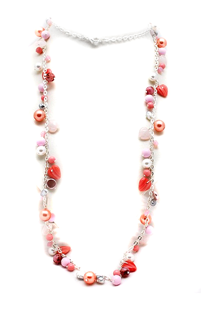 růžový náhrdelník H91-158
