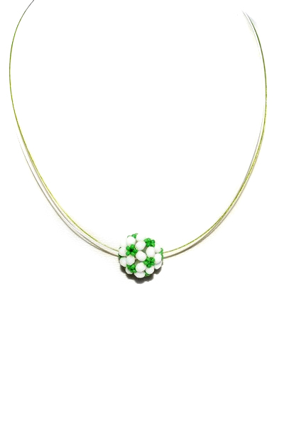 bílo-zelený náhrdelník H9224-165