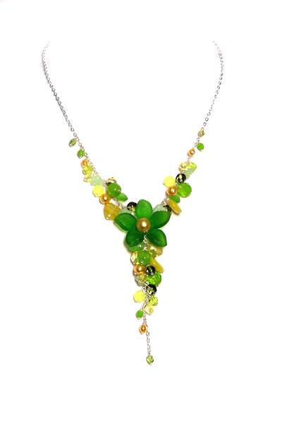 zelený náhrdelník H3423-11