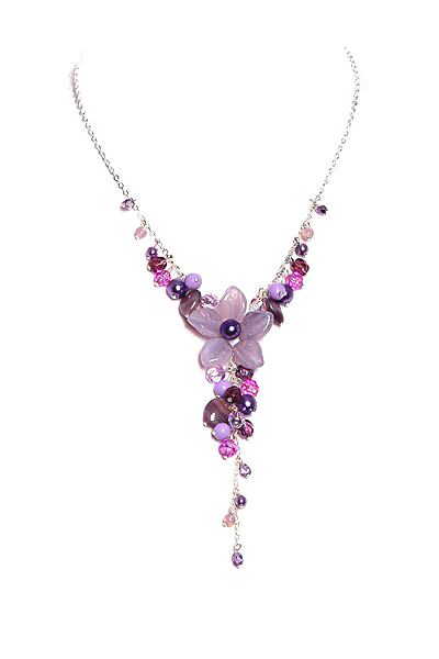 fialový náhrdelník H35-11
