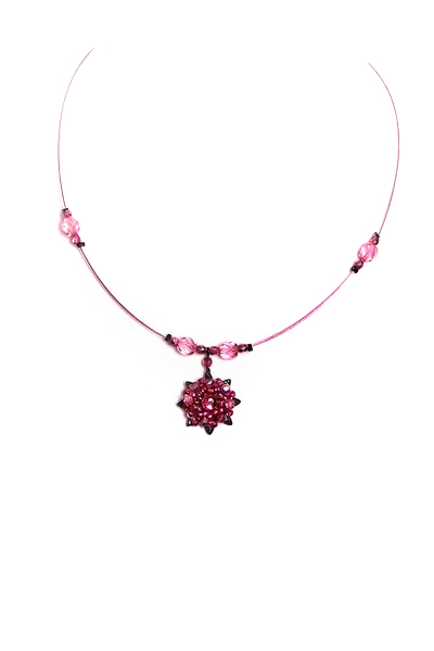 růžový náhrdelník KYT-628