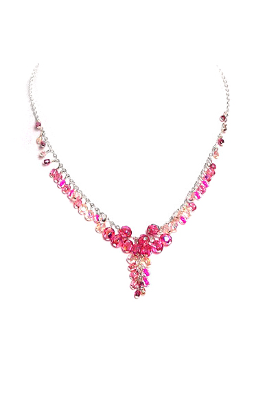 růžový náhrdelník H61-23M