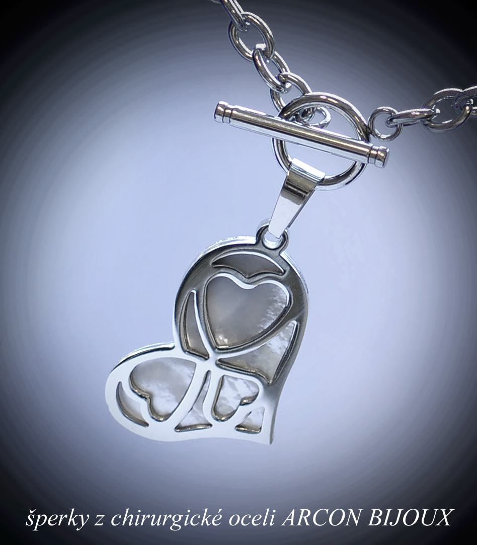 Chirurgická ocel náhrdelník srdce CHOH/30