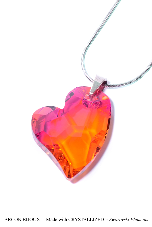 Swarovski oranžový náhrdelník - srdce SWH2-103