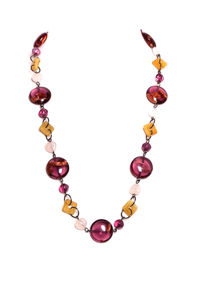 fialový náhrdelník H851-47