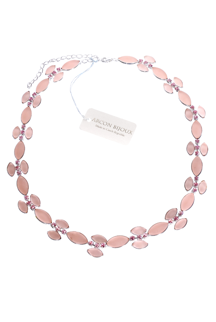 Růžový matovaný náhrdelník