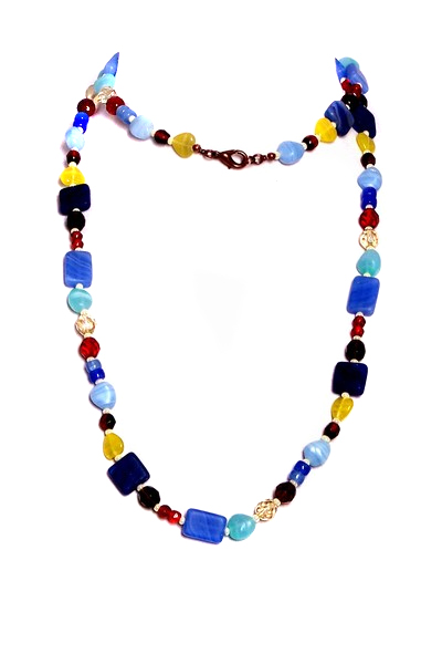 modrý náhrdelník H33-67