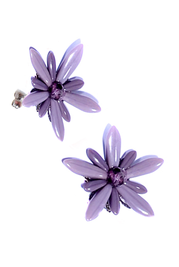 fialové náušnice květy U95-193