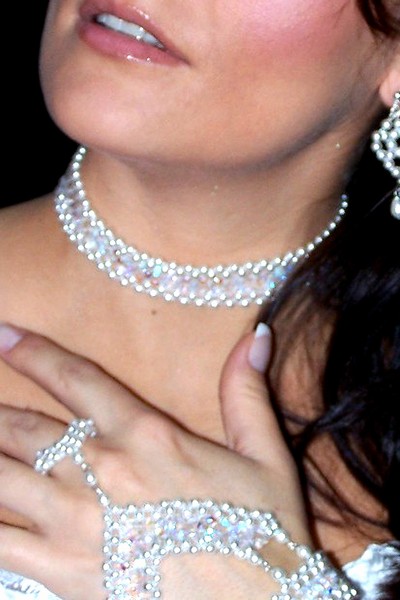 svatební bižuterie - bílý náhrdelník H510-2V