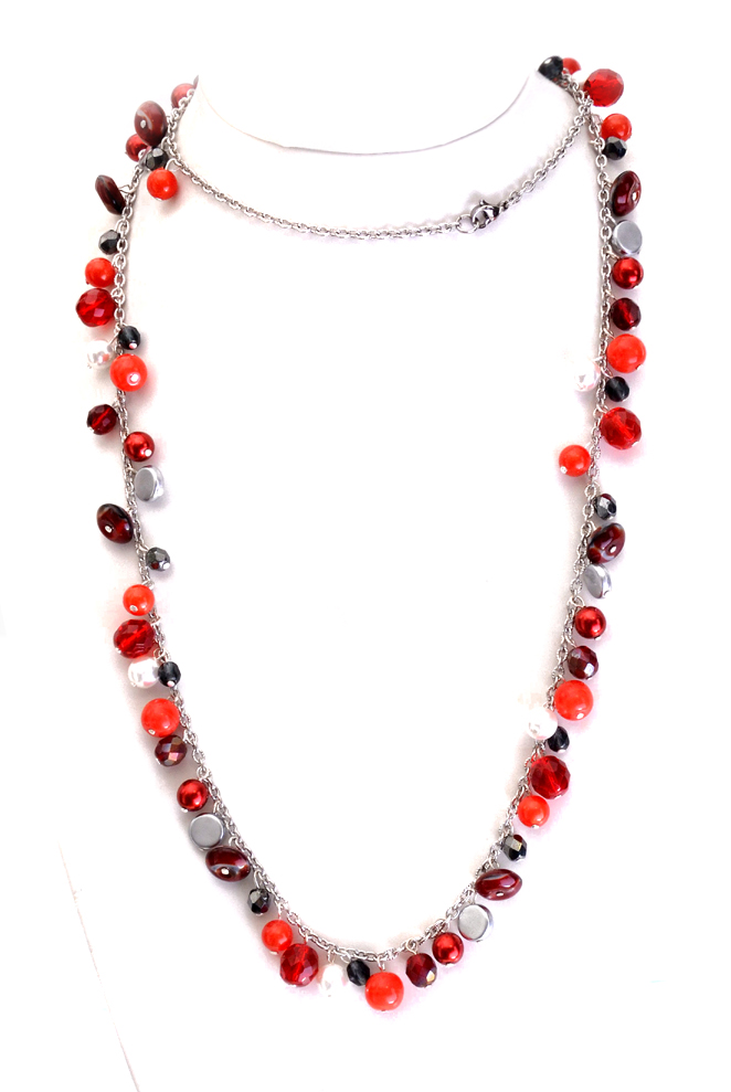 Červený náhrdelník H99-158