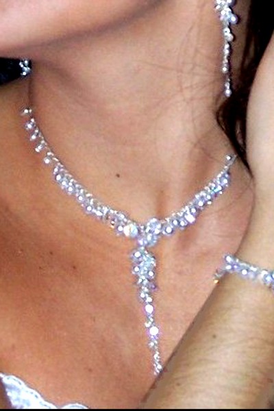 svatební bižuterie - bílý náhrdelník H610-23V