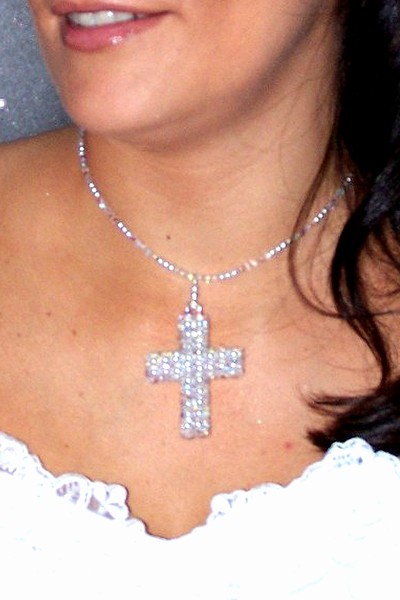 svatební bižuterie - bílý náhrdelník K-L10V
