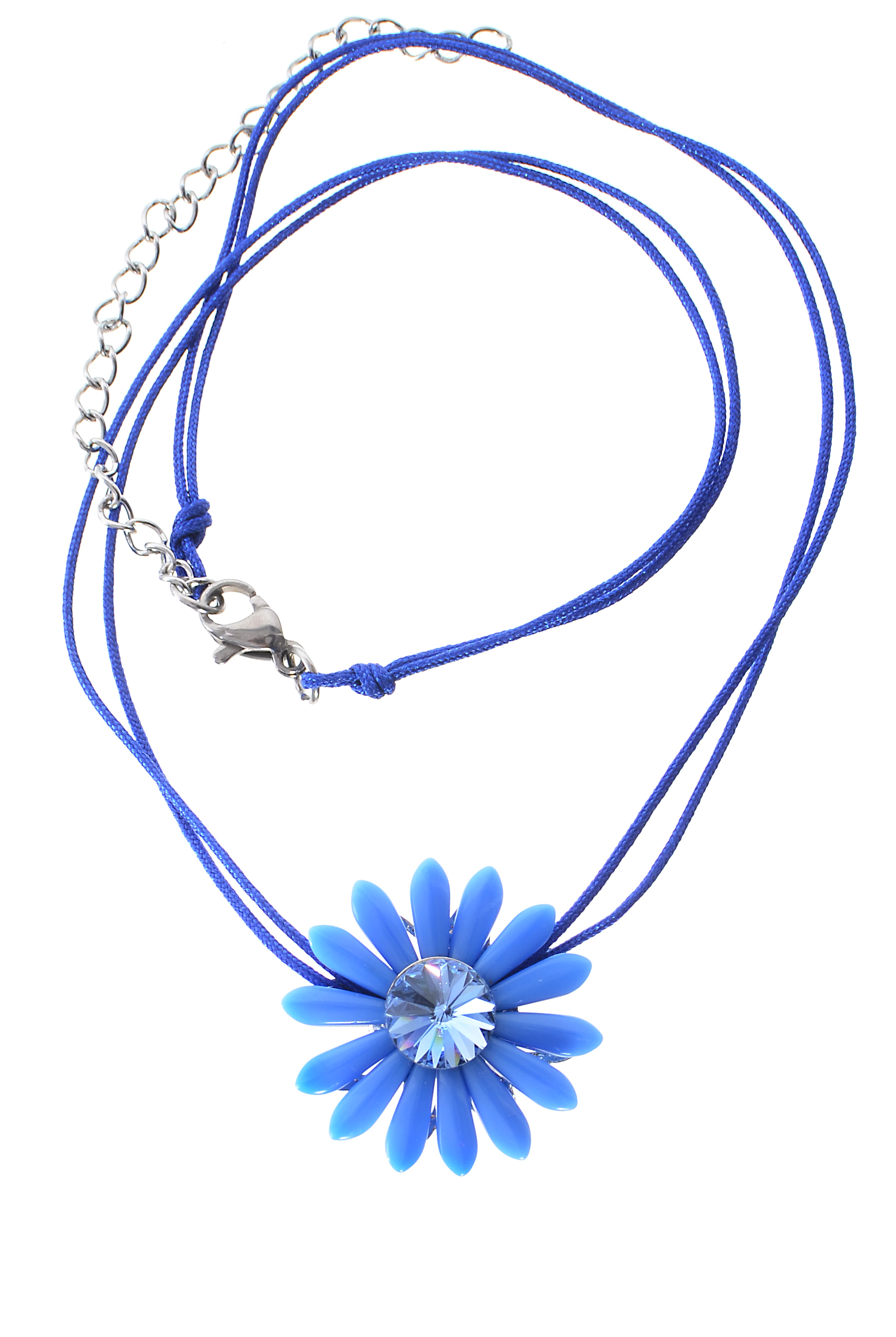 Modrý náhrdelník kytička se Swarovski El. H93-208