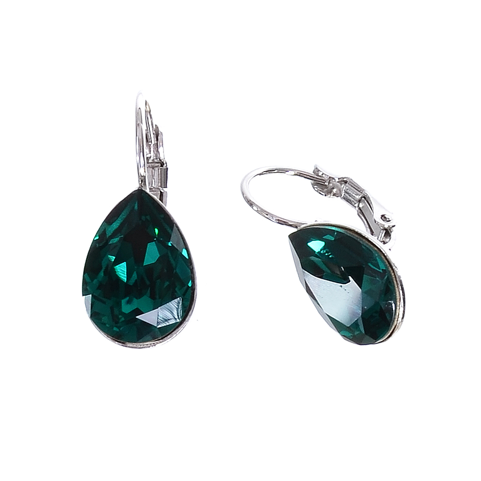 Swarovski Elements emeraldové náušnice slzy SWU70772/4E