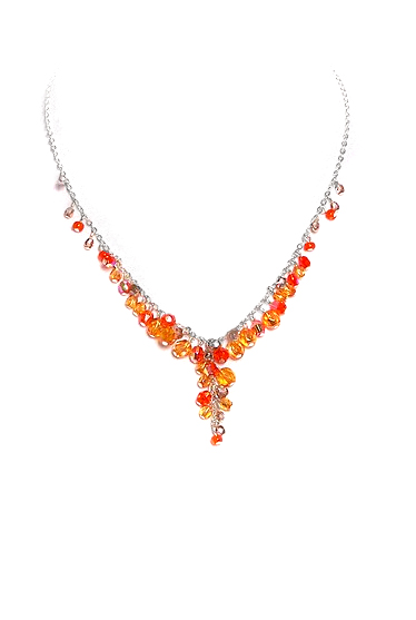 oranžový náhrdelník H624-23M