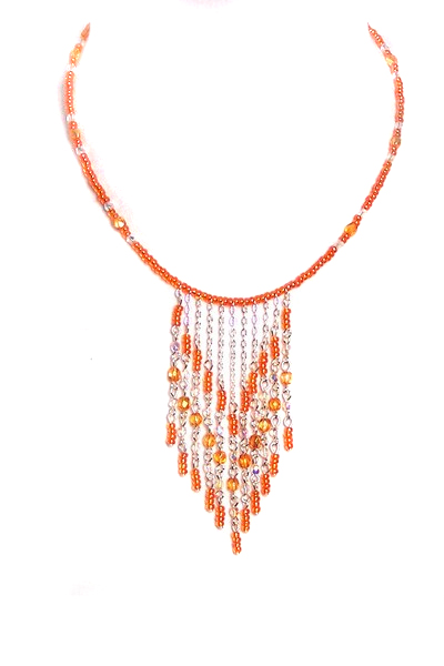 oranžový náhrdelník H624-20