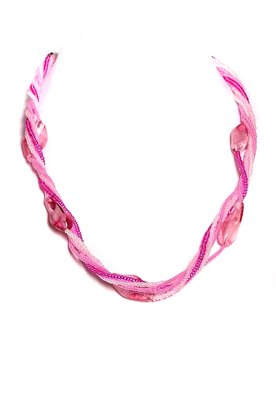 růžový náhrdelník H81-59