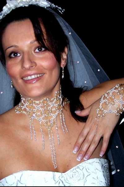 svatební bižuterie- krémový náhrdelník