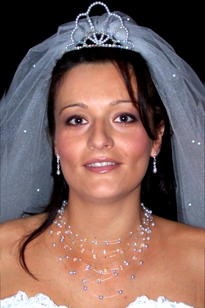 svatební bižuterie- bílý náhrdelník