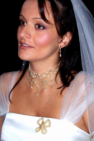 svatební bižuterie - krémový náhrdelník