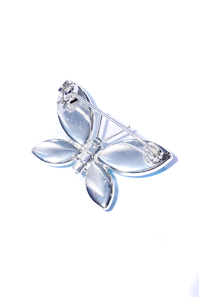 krystalová bílá brož motýlek