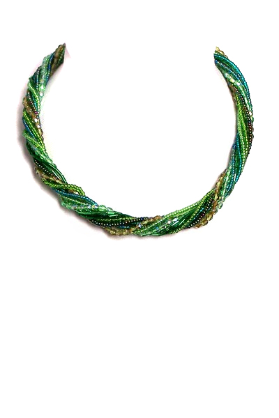 zelený náhrdelník ztáčený SM42-14T