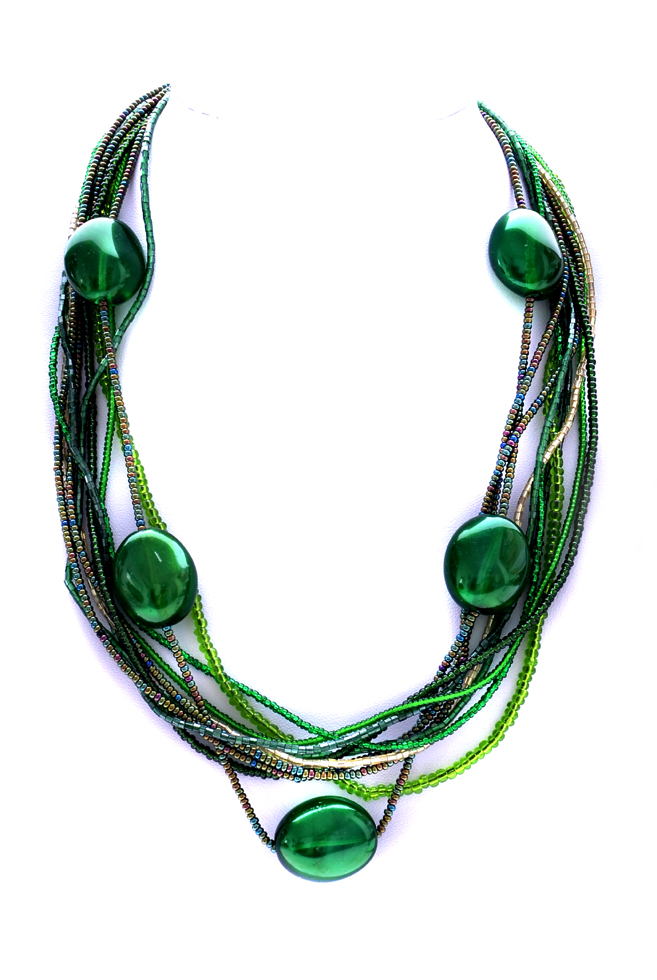 zelený náhrdelník H84-60T