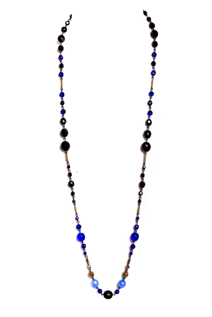 modrý náhrdelník  2H33-33