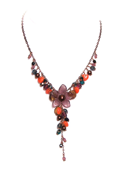 fialový náhrdelník H3520-11