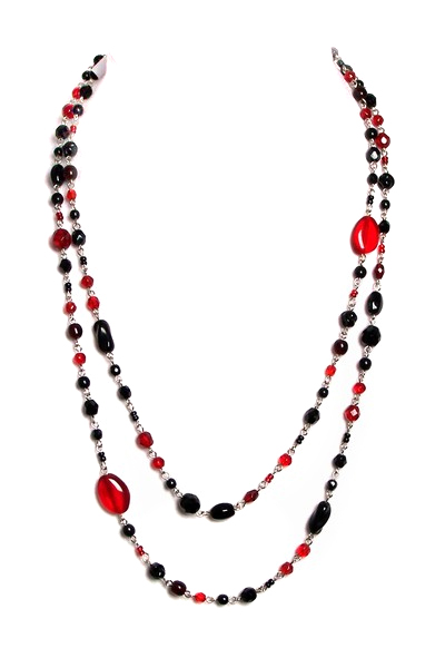 červený náhrdelník 8PMH389-27S