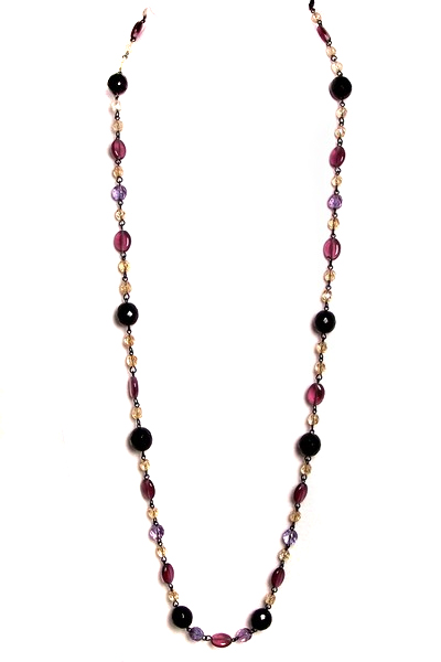 fialový náhrdelník 2H35-32