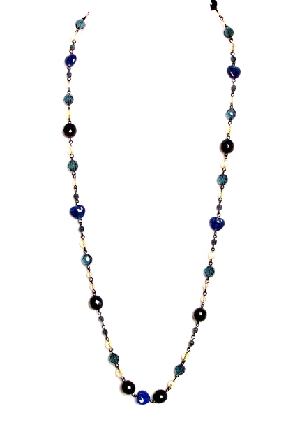 modrý náhrdelník  2H33-32