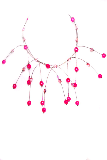 růžový náhrdelník H91-26