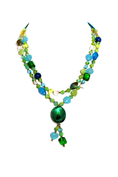 zelený náhrdelník 2H84-15