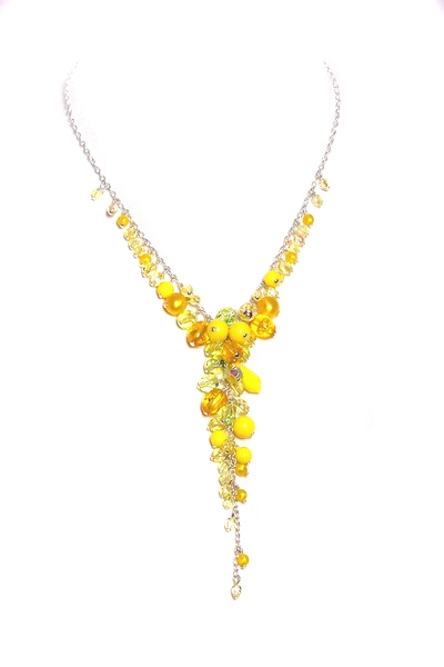 žlutý náhrdelník H323-1